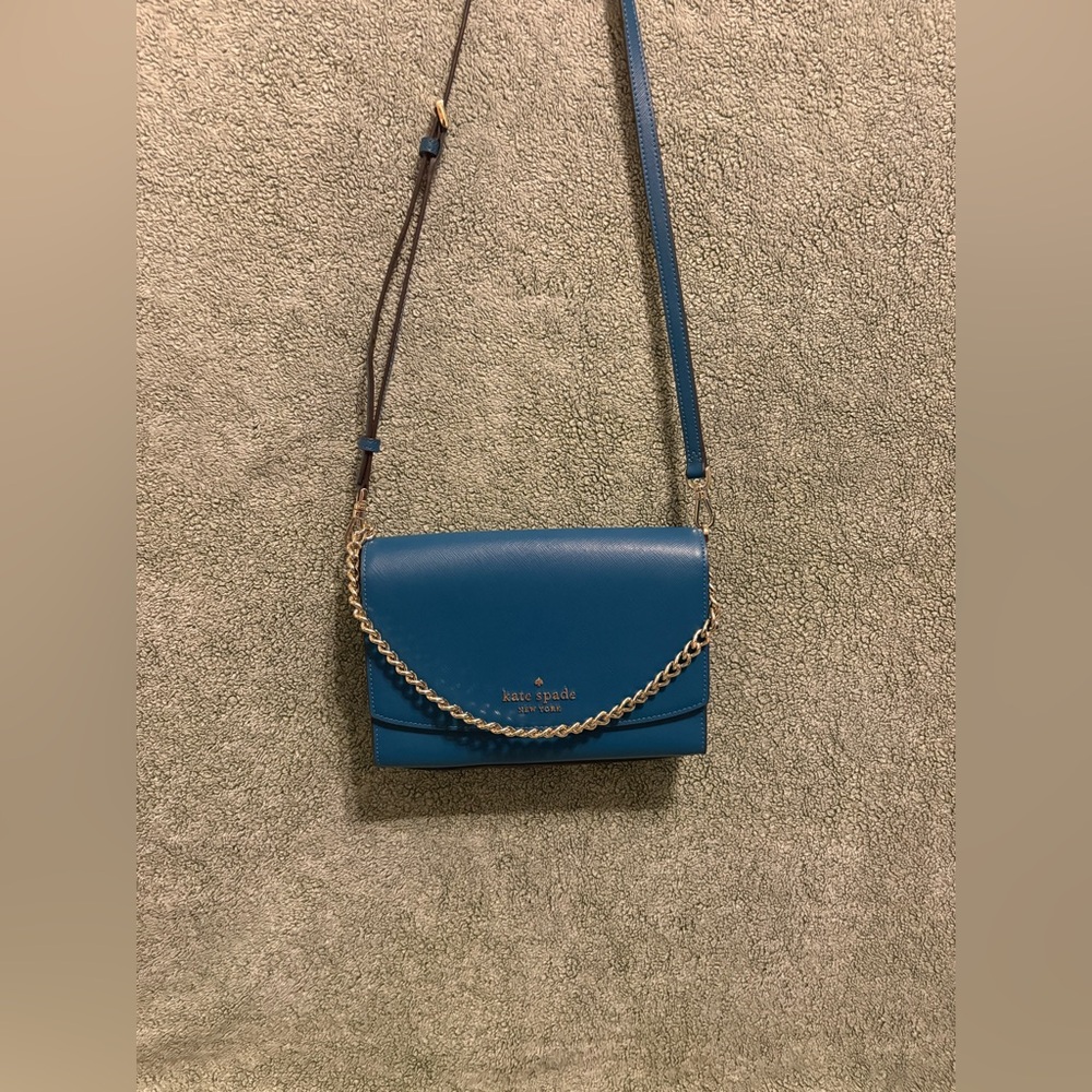 Kate Spade Teal Crossbody Bag with Chain